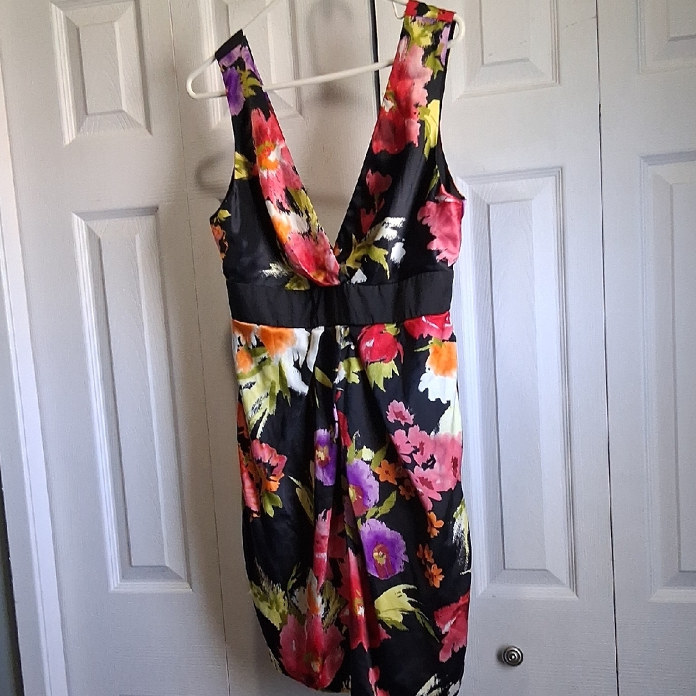 Forever 21 Pink and Yellow Backless Sundress Plunge